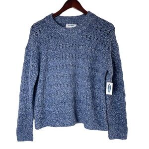 Old Navy Textured Cable Knit Pointelle Sweater Women’s Size S Comfy Cozy